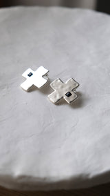 Cross Onyx Earrings