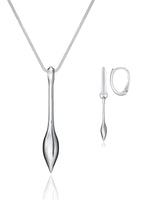 Silver Pendulum earrings&necklace Set PREORDER