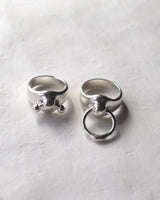 Silver Nipple piercing Ring Set Barbell+Hoop