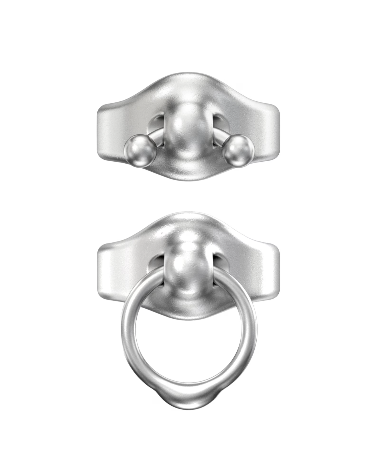 Silver Nipple piercing Ring Set Barbell+Hoop