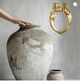 Amphora Golden Ring-Pendant with a Movable Stopper