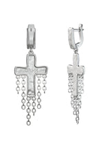 Man Cross w. Chains Mono–Earring
