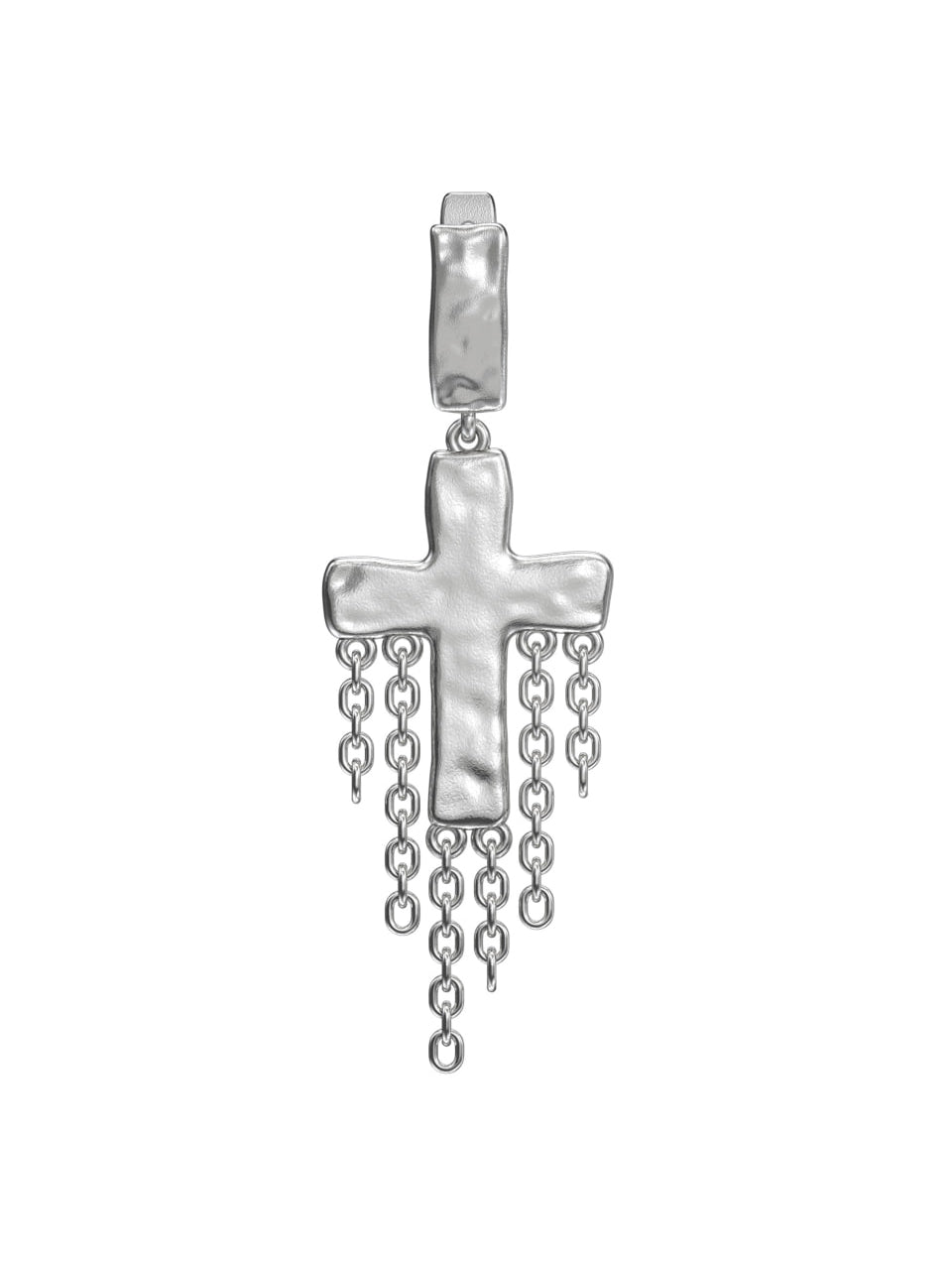 Man Cross w. Chains Mono–Earring