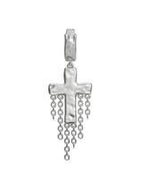 Cross w. Chains Mono–Earring
