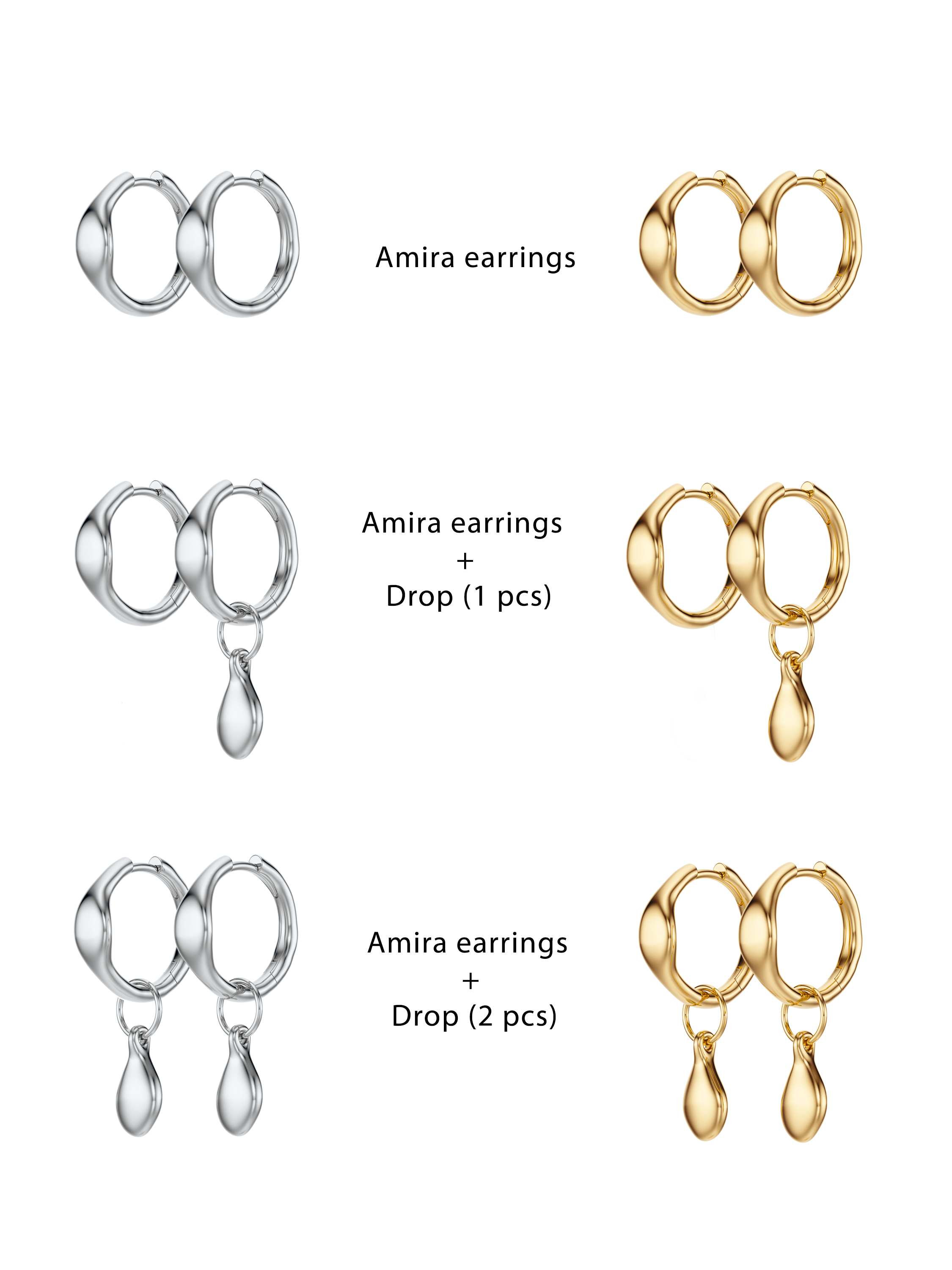 Amira Gold Earrings with Drop