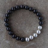 Bead Bracelet Circle Garnet with Round Silver