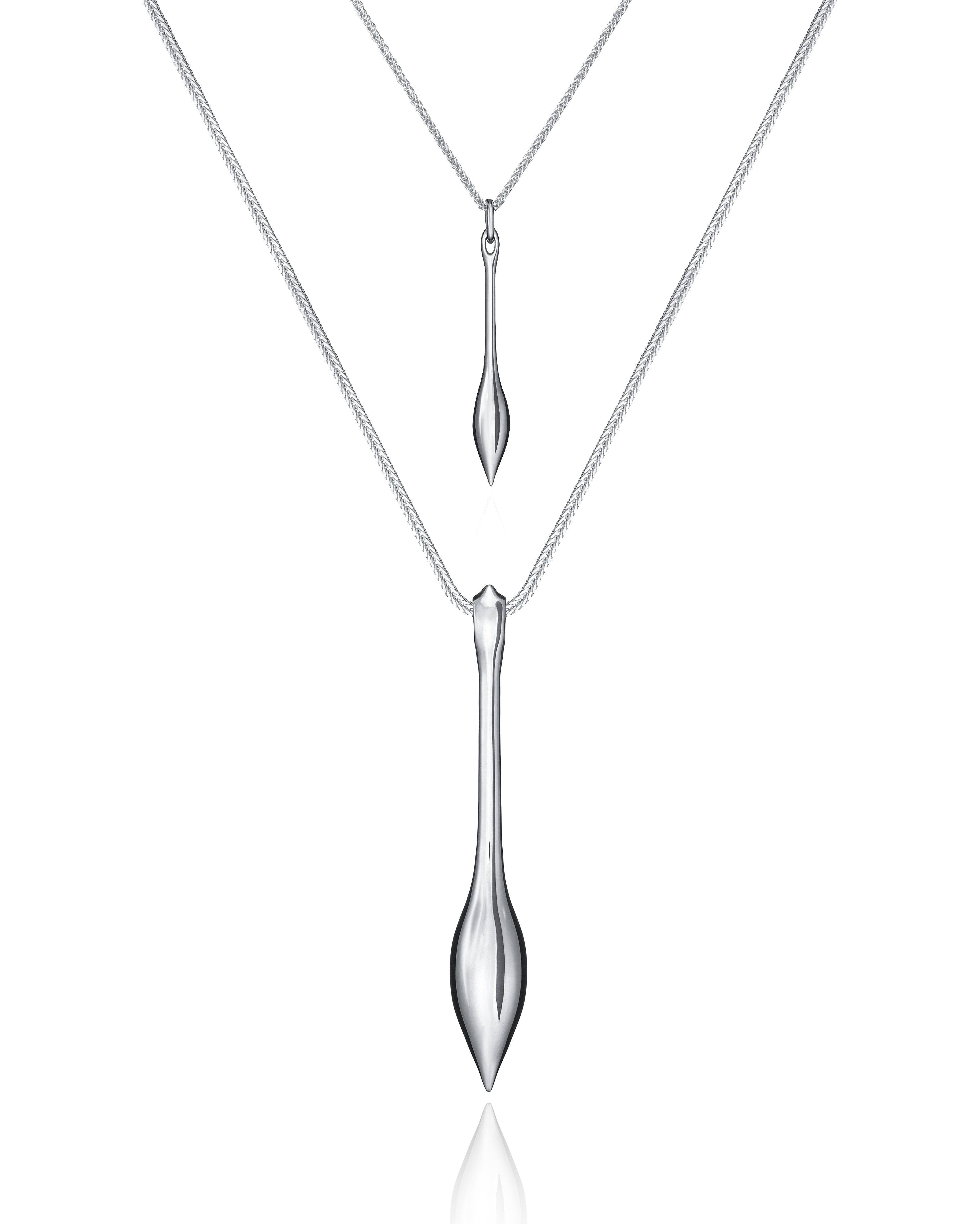 Silver Pendulum Necklace Set