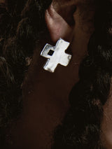 Cross Onyx Earrings