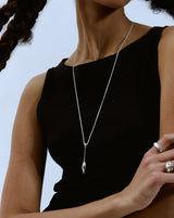 Silver Pendulum earrings&necklace Set