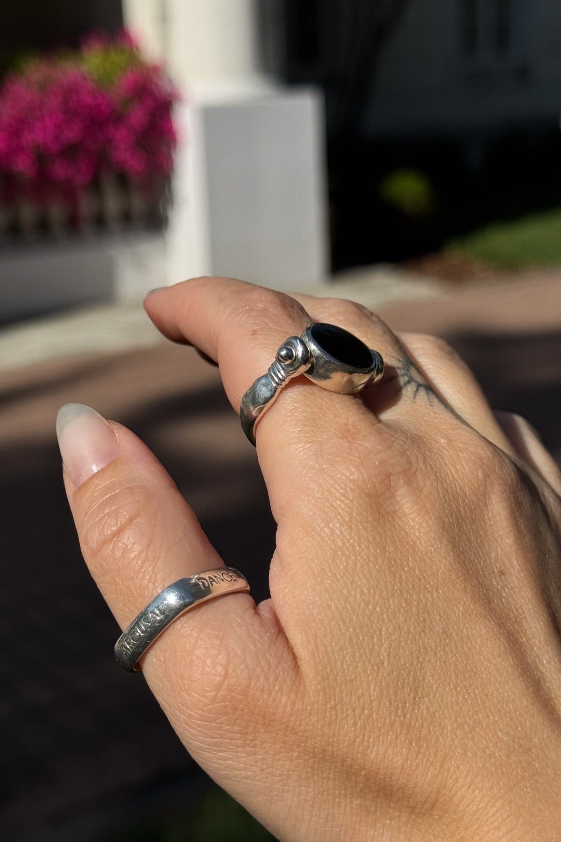 Eye flip ring Black Onyx