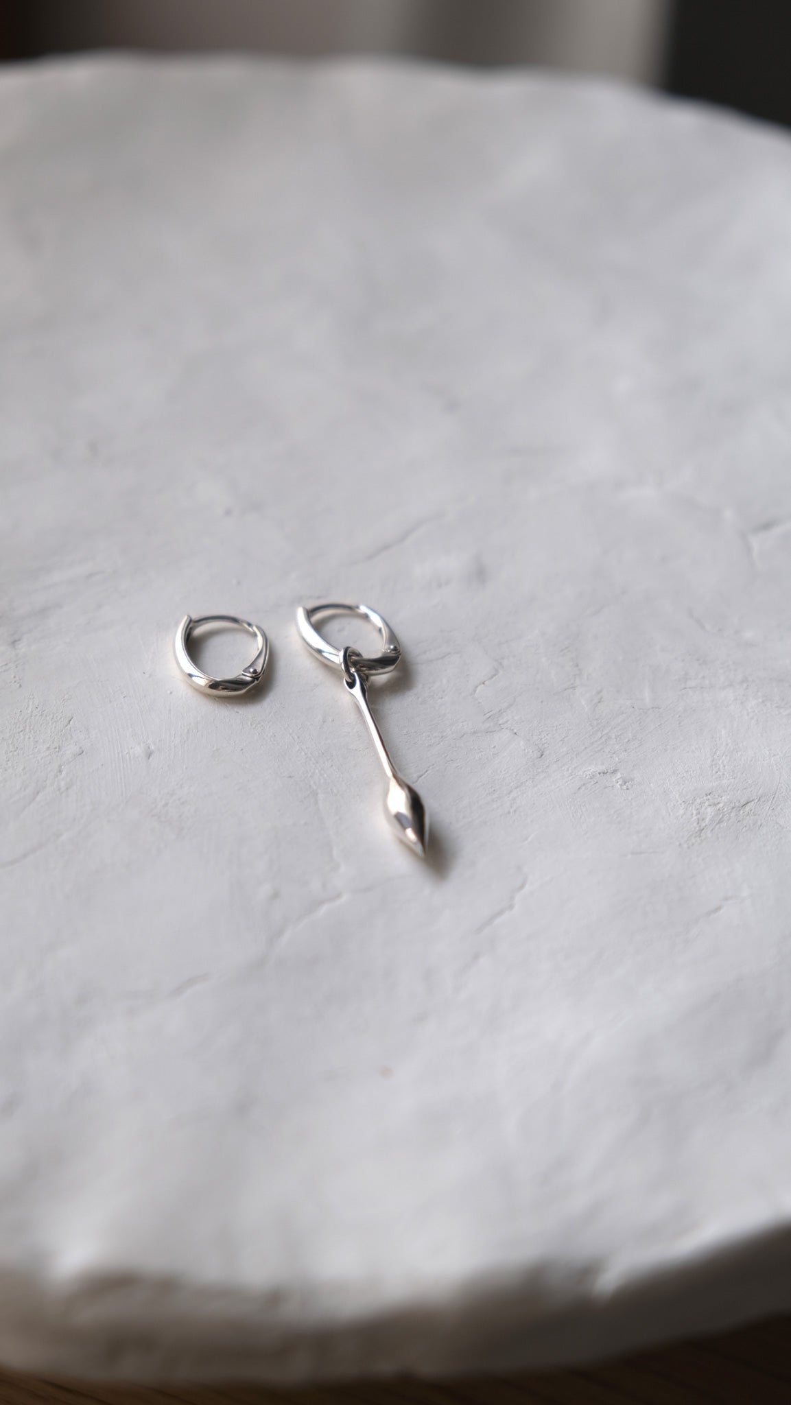 Small Silver Pendulum Mono Earring