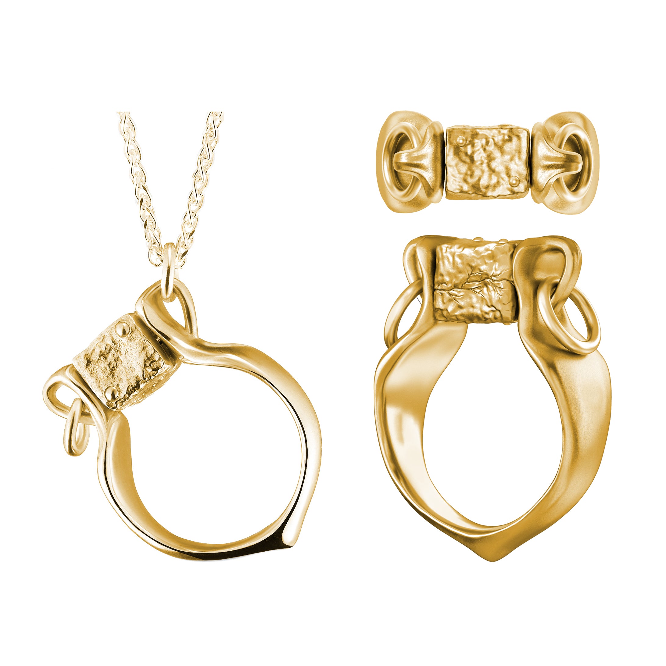 Amphora Golden Ring-Pendant with a Movable Stopper