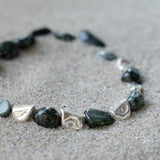 Bead Bracelet Irregular Seraphinite with Irregular Silver