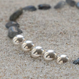 Bead Bracelet with Irregular Labradorite and Round Silver