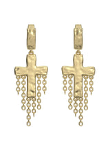 Cross w. Chains Mono–Earring